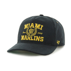 Miami Marlins Laurus Corduroy Hitch Snapback Hat Black | 47 brand