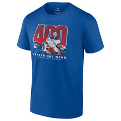 Jonathan Quick New York Rangers 400 Career Wins T-Shirt Blue