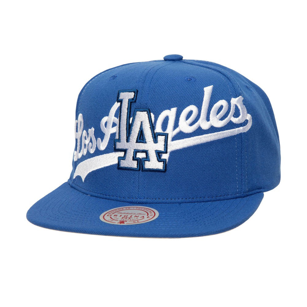 Los Angeles Dodgers Full Frontal Snapback Hat Royal | Mitchell & Ness
