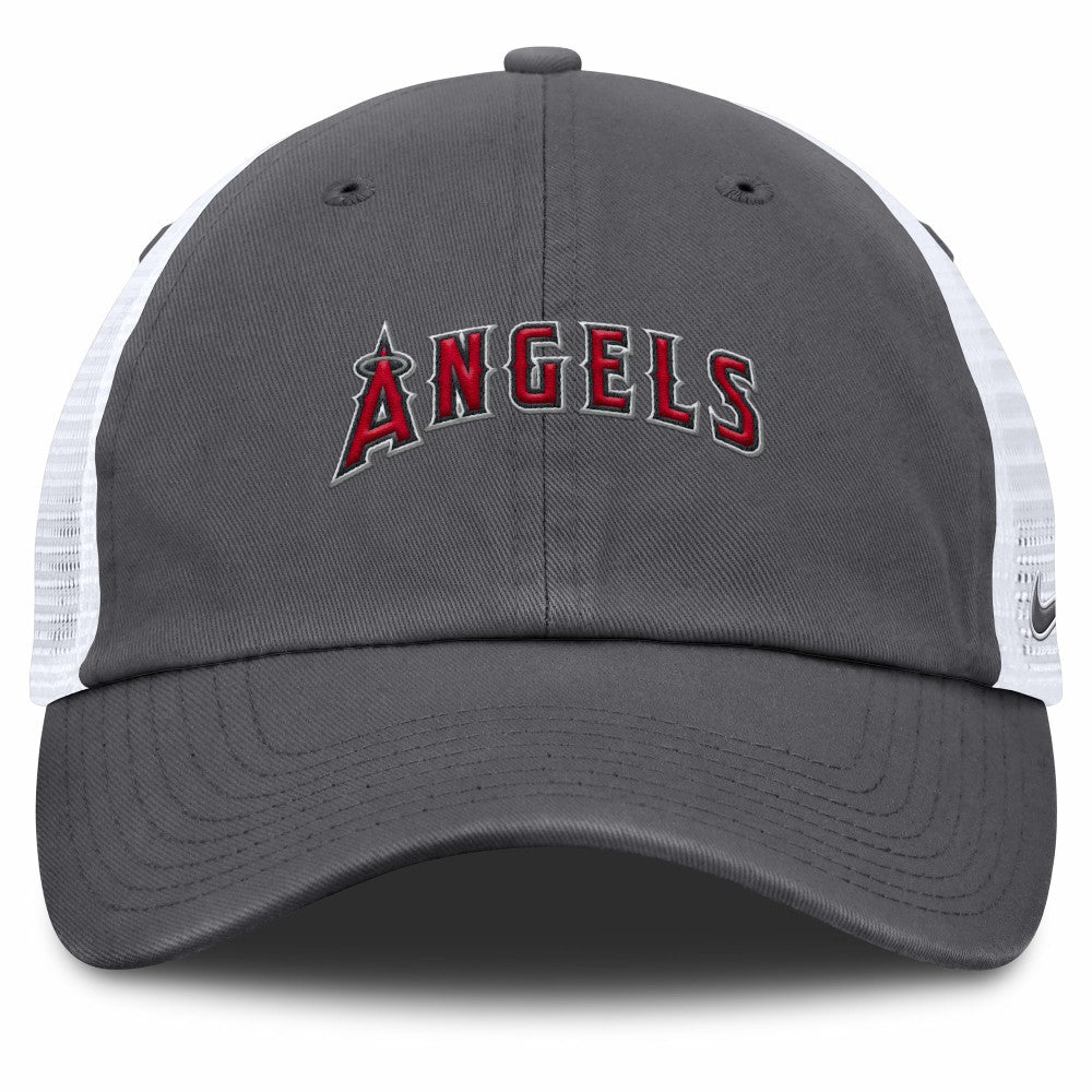 Los Angeles Angels Wordmark Club Adjustable Trucker Hat Gray | Nike