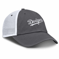 Los Angeles Dodgers Wordmark Club Adjustable Trucker Hat Gray | Nike