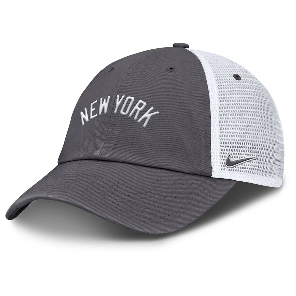 New York Yankees Wordmark Club Adjustable Trucker Hat Gray | Nike