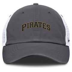 Pittsburgh Pirates Wordmark Club Adjustable Trucker Hat Gray | Nike