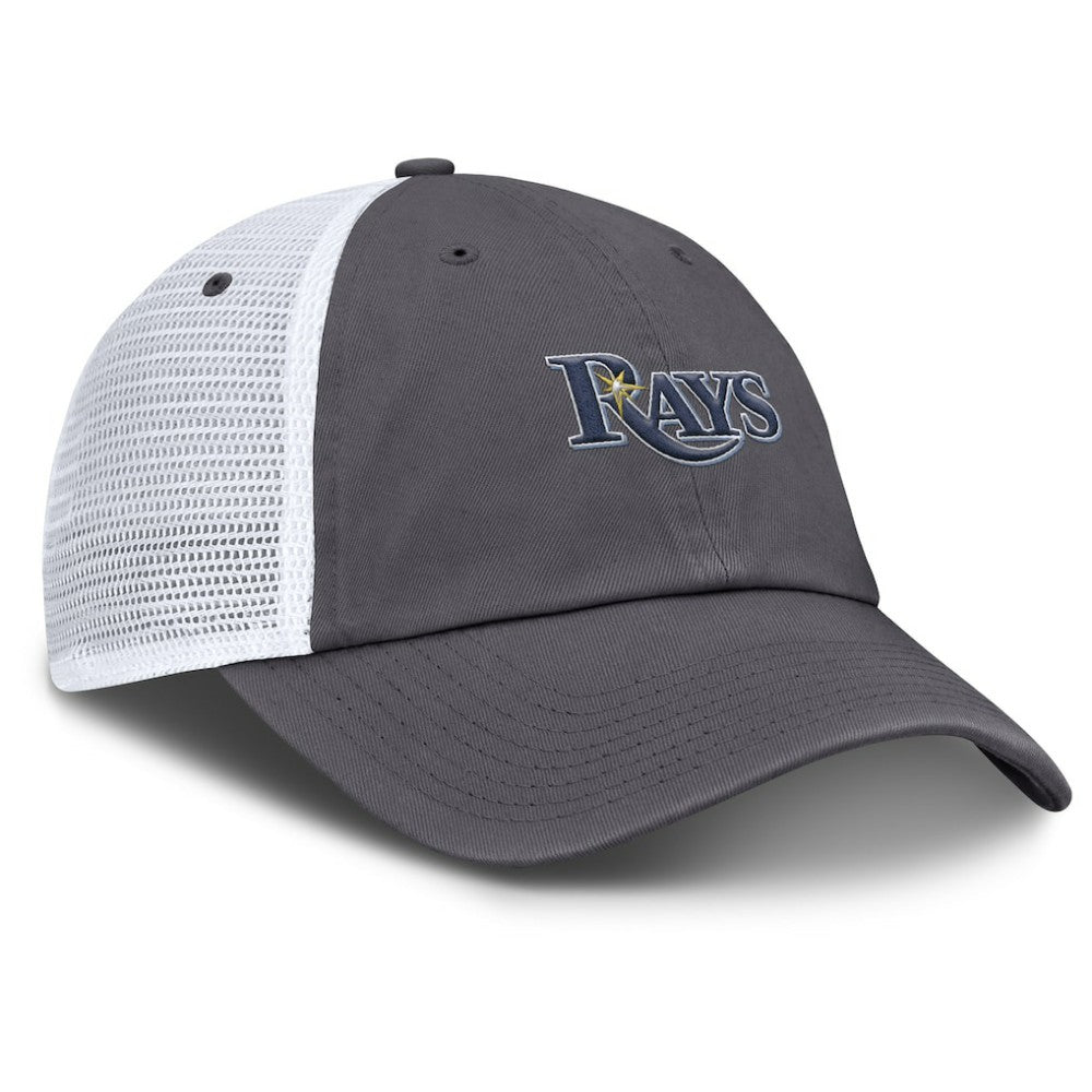 Tampa Bay Rays Wordmark Club Adjustable Trucker Hat Gray | Nike