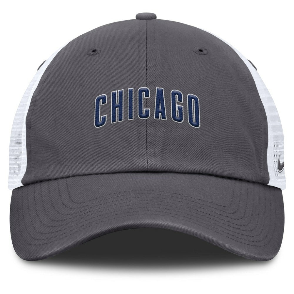 Chicago Cubs Wordmark Club Adjustable Trucker Hat Gray | Nike