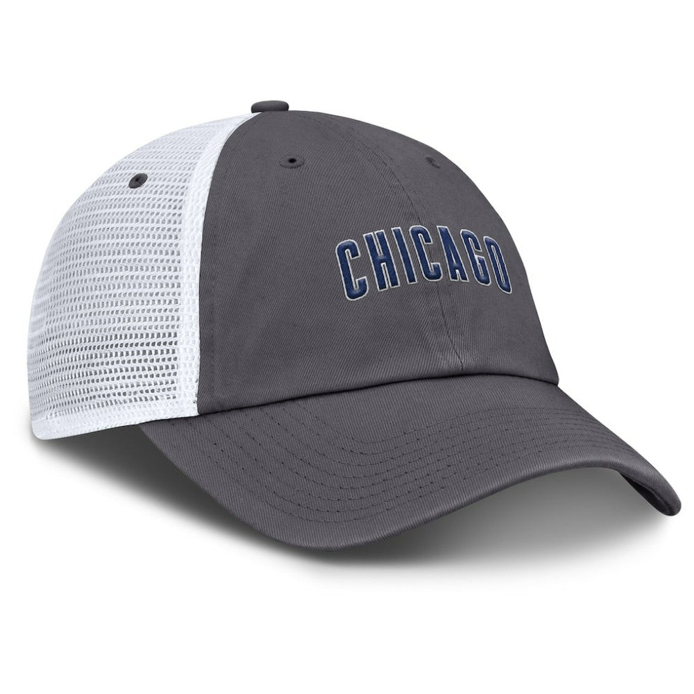 Chicago Cubs Wordmark Club Adjustable Trucker Hat Gray | Nike