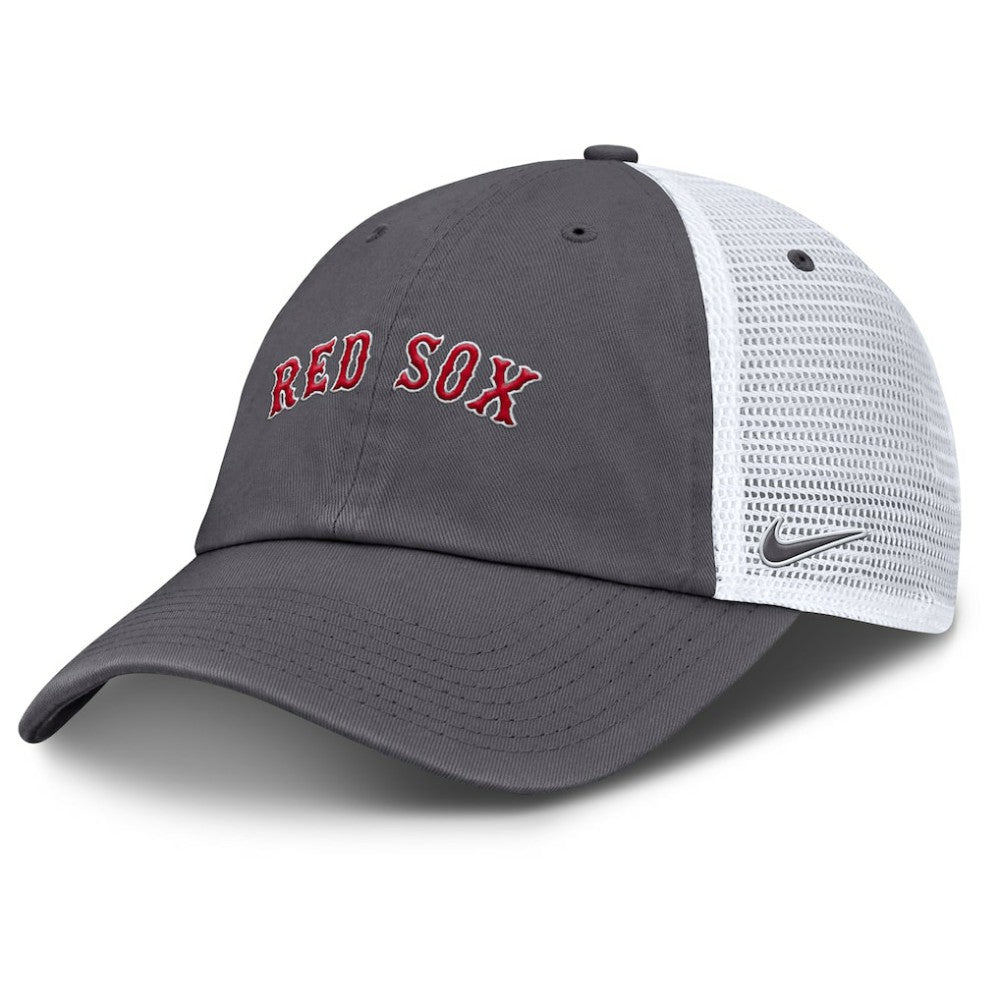 Boston Red Sox Wordmark Club Adjustable Trucker Hat Gray | Nike