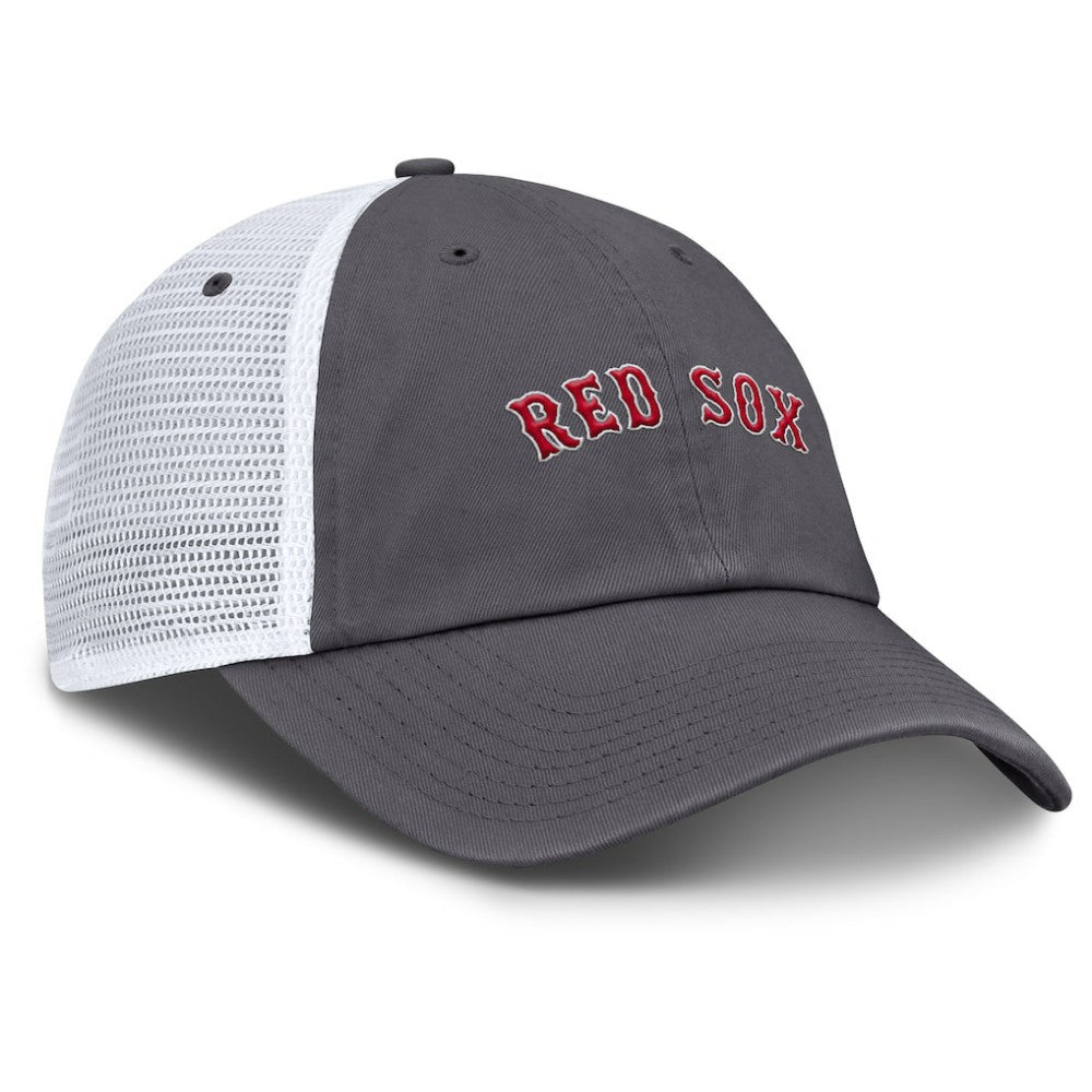 Boston Red Sox Wordmark Club Adjustable Trucker Hat Gray | Nike