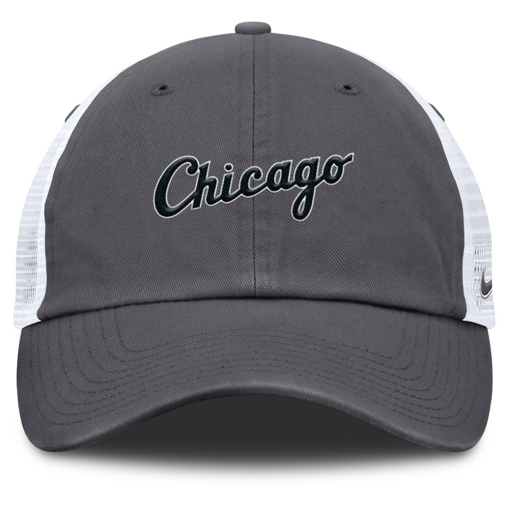 Chicago White Sox Wordmark Club Adjustable Trucker Hat Gray | Nike