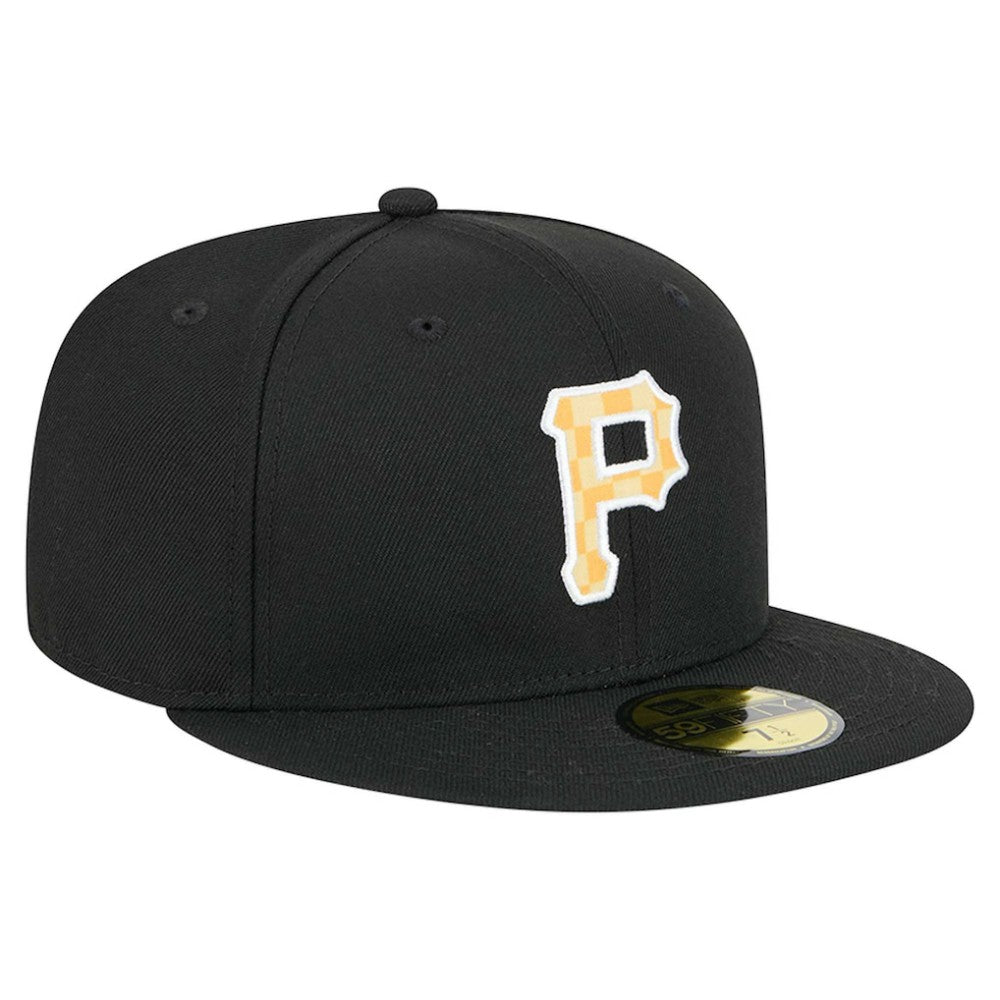 Pittsburgh Pirates Checkered Undervisor 59FIFTY Fitted Hat Black | New Era