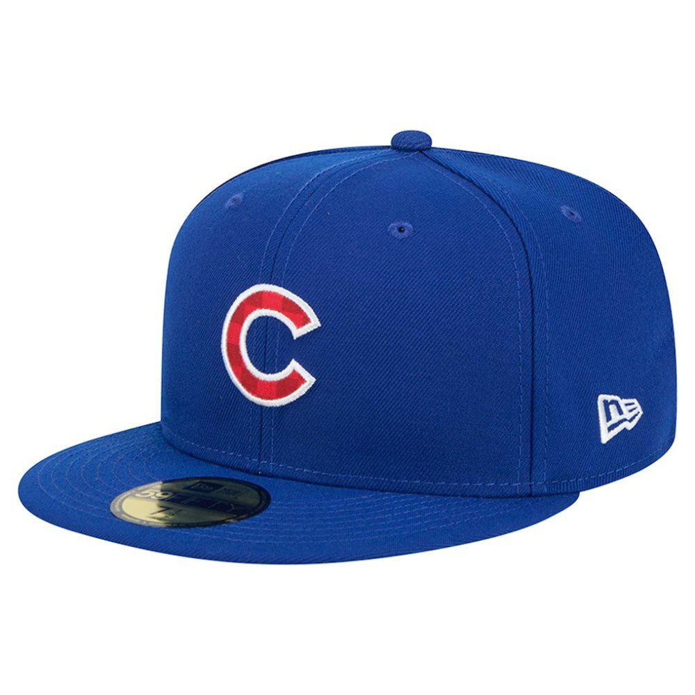 Chicago Cubs Checkered Undervisor 59FIFTY Fitted Hat Royal | New Era