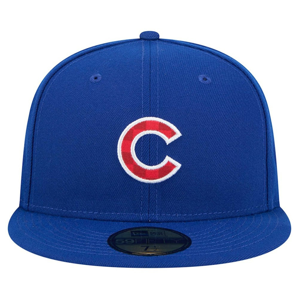 Chicago Cubs Checkered Undervisor 59FIFTY Fitted Hat Royal | New Era