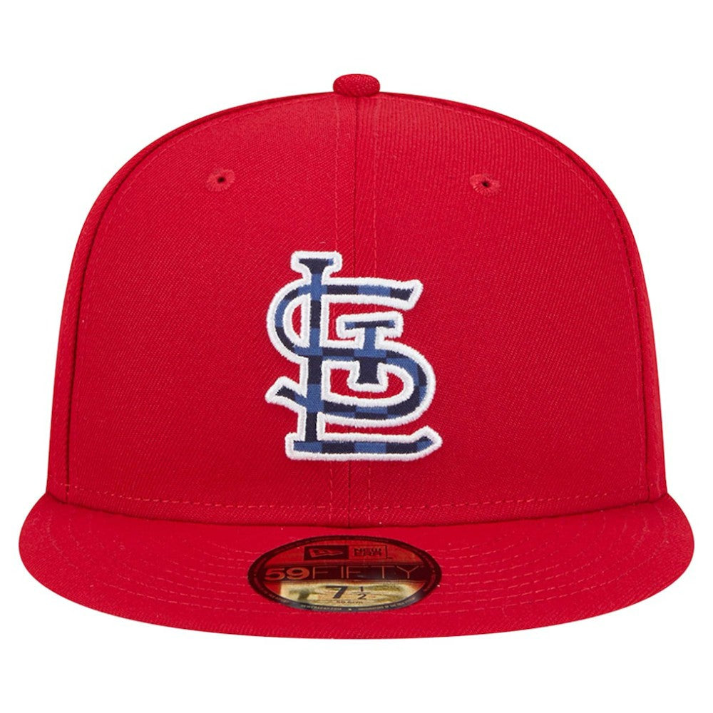 St. Louis Cardinals Checkered Undervisor 59FIFTY Fitted Hat Red | New Era