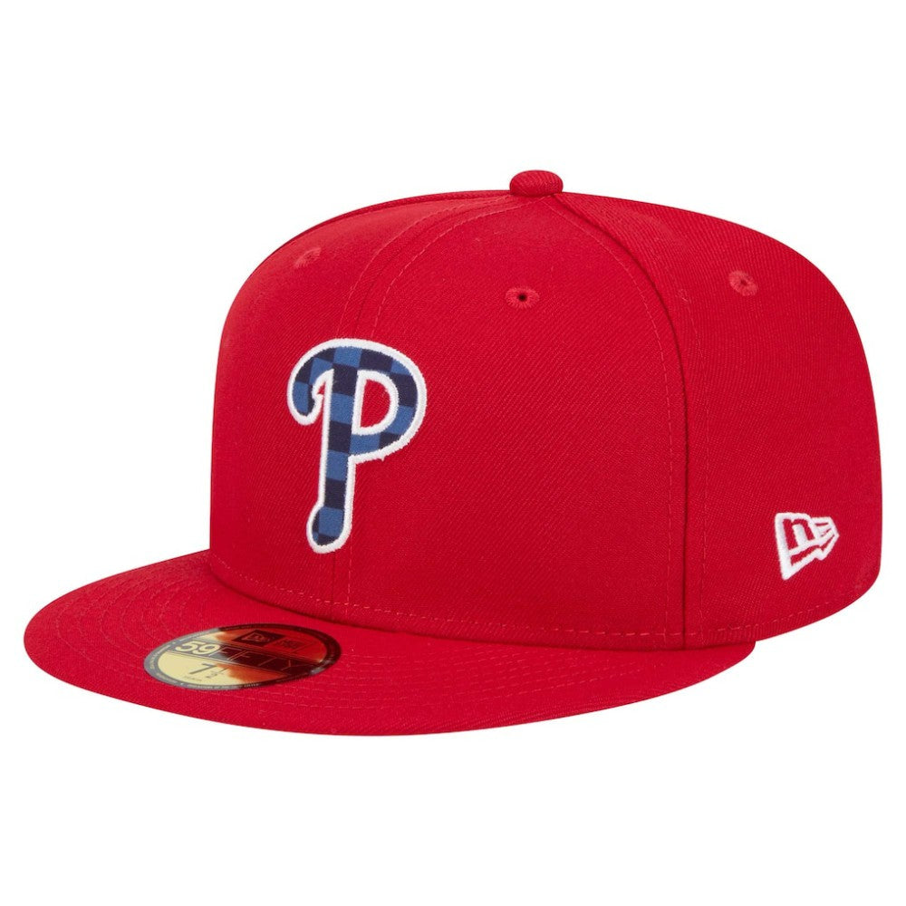 Philadelphia Phillies Checkered Undervisor 59FIFTY Fitted Hat Red | New Era