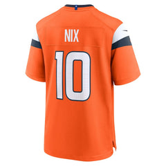 Bo Nix Denver Broncos Player Game Jersey - Orange