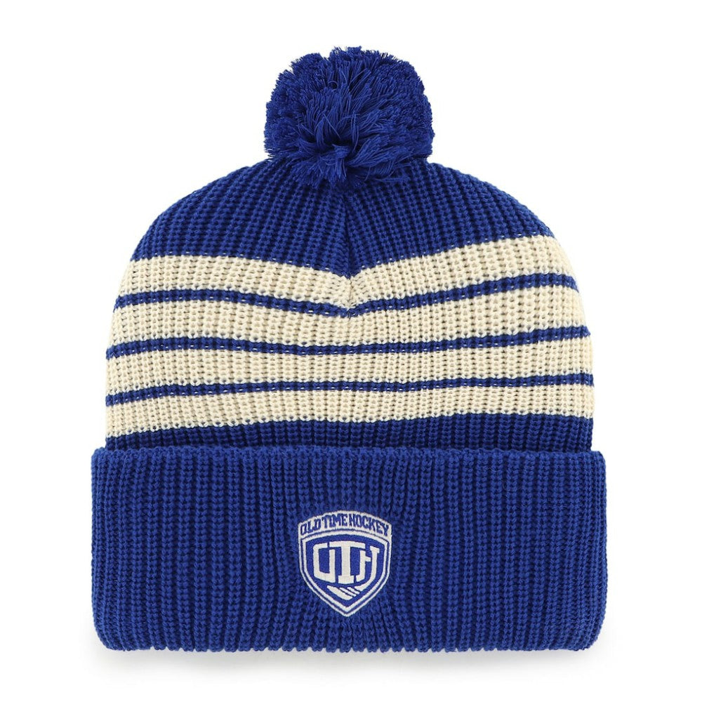 New York Rangers '47 Old Time Hockey Barn Cuffed Knit Hat with Pom Blue