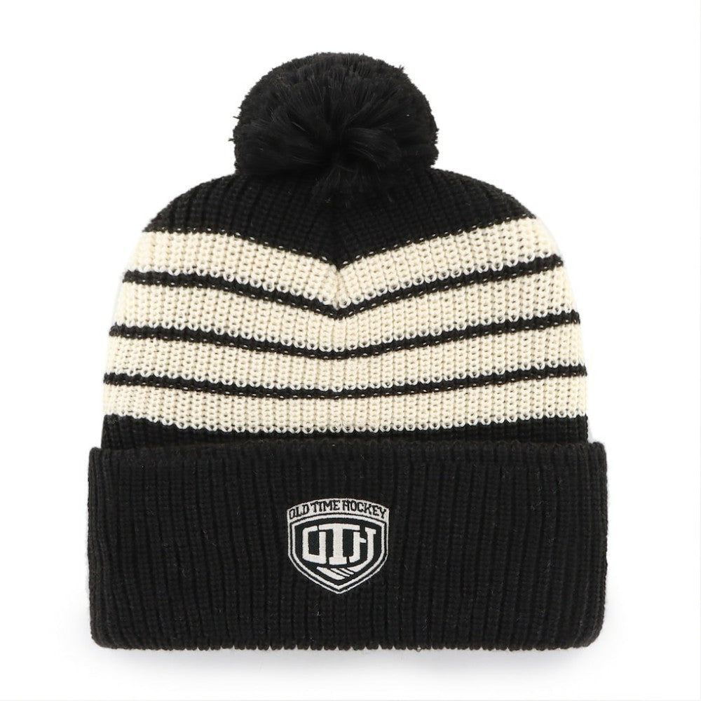 Boston Bruins '47 Old Time Hockey Barn Cuffed Knit Hat with Pom Black