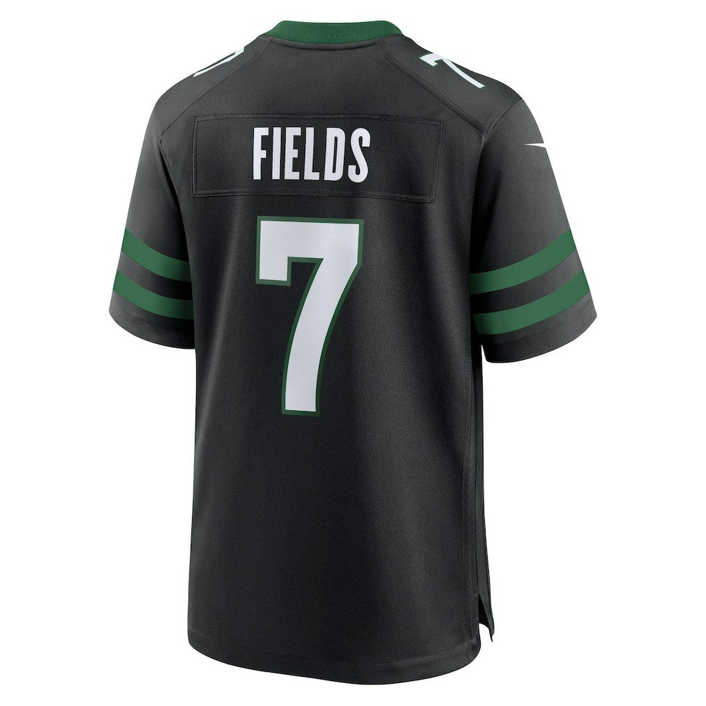 Justin Fields New York Jets Game Jersey - Stealth Black