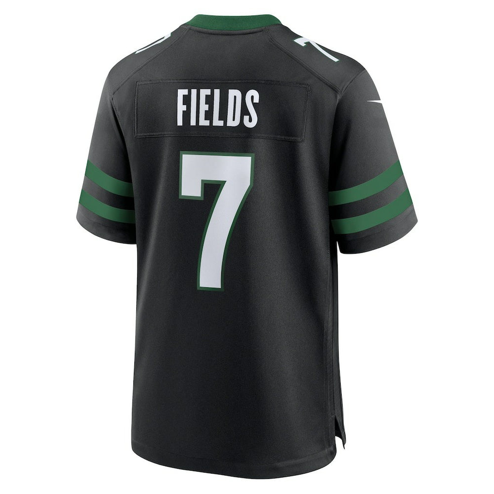 Justin Fields New York Jets Game Jersey - Stealth Black