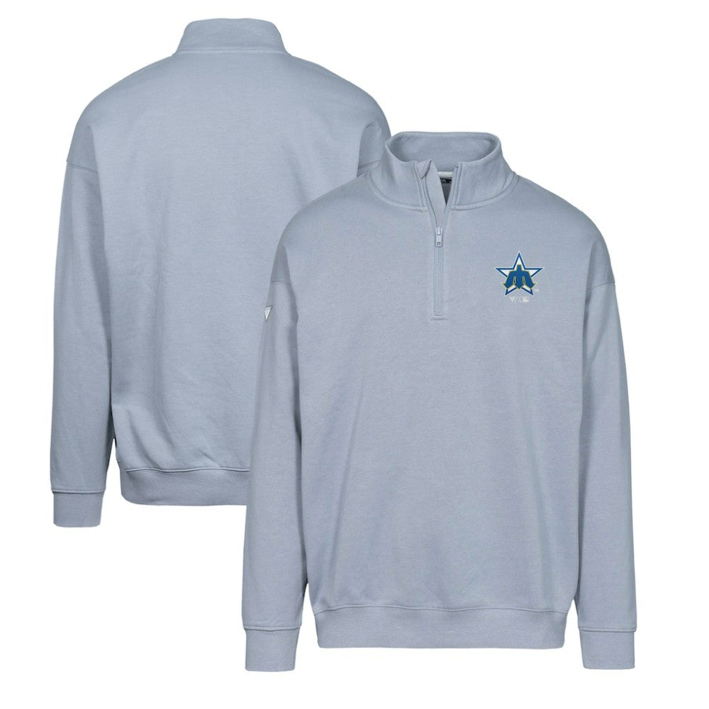 Seattle Mariners Levelwear Murray Core Logo Quarter-Zip Pullover Top Gray