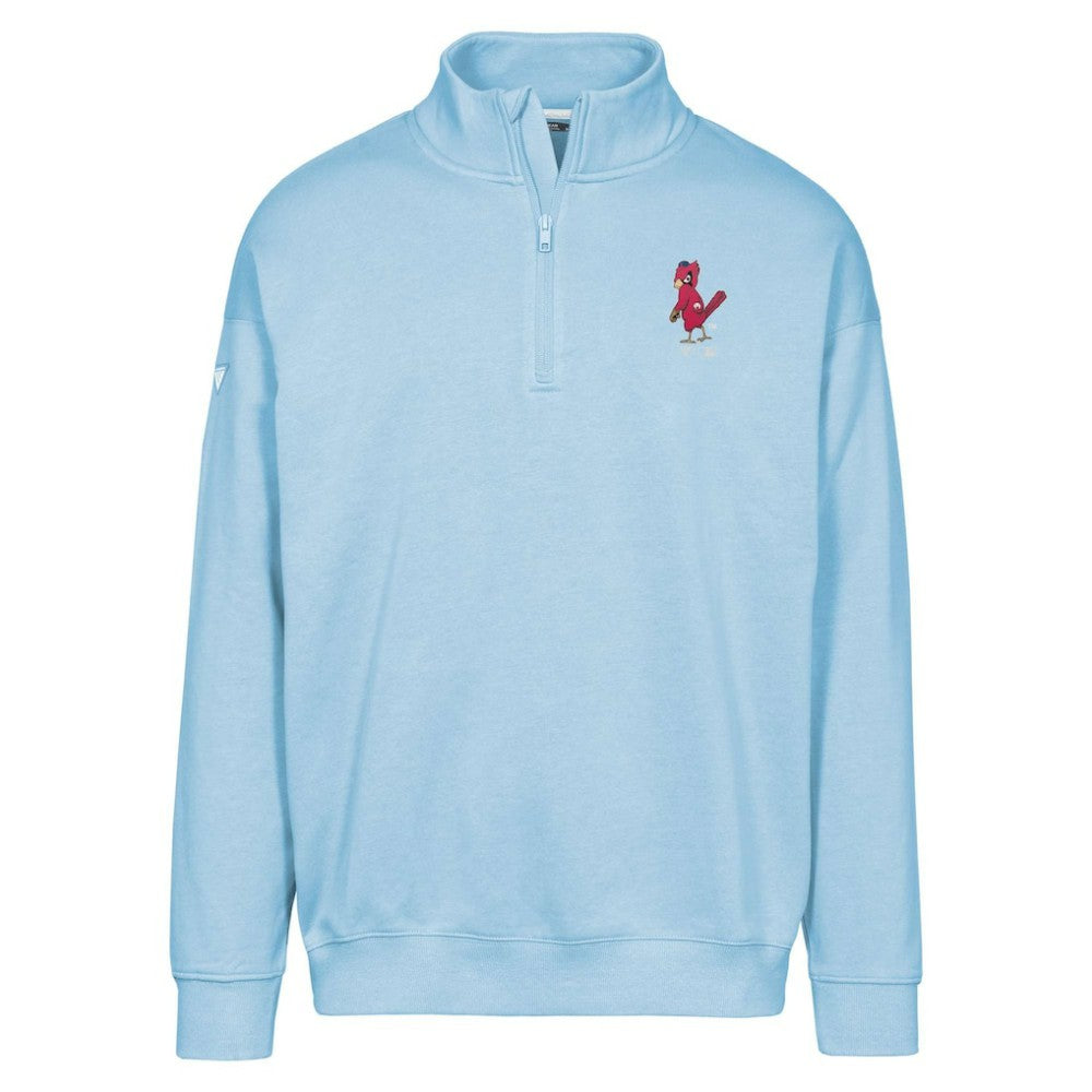 St. Louis Cardinals Levelwear Murray Core Logo Quarter-Zip Pullover Top Light Blue