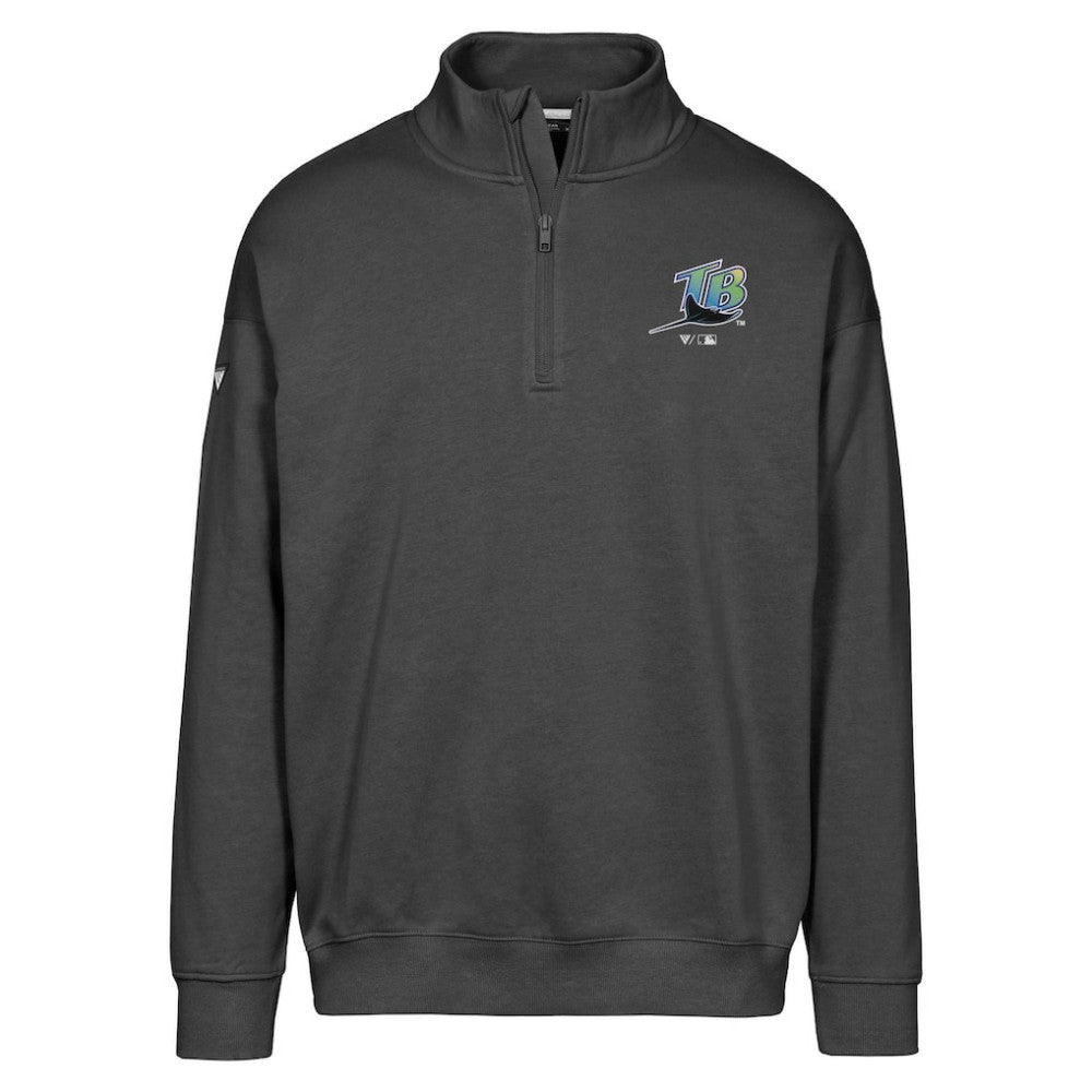 Tampa Bay Rays Levelwear Murray Core Logo Quarter-Zip Pullover Top Black