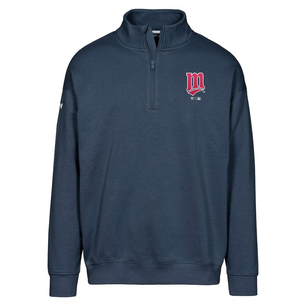 Minnesota Twins Levelwear Murray Core Logo Quarter-Zip Pullover Top Navy
