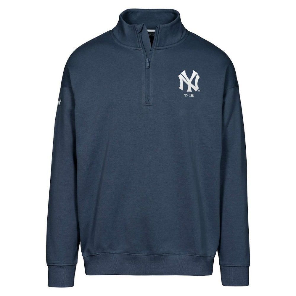 New York Yankees Levelwear Murray Core Logo Quarter-Zip Pullover Top Navy