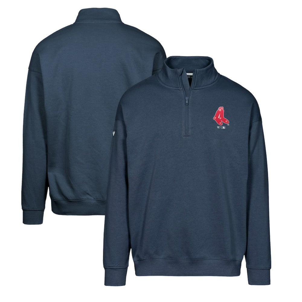Boston Red Sox Levelwear Murray Core Logo Quarter-Zip Pullover Top Navy