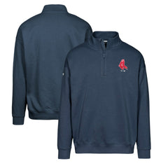 Boston Red Sox Levelwear Murray Core Logo Quarter-Zip Pullover Top Navy