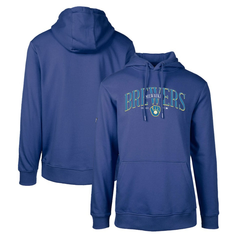 Milwaukee Brewers Levelwear Cooperstown Collection Podium Retro Spellout Pullover Hoodie Royal
