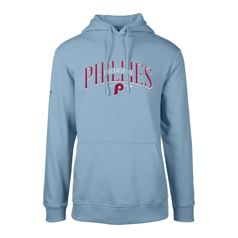 Philadelphia Phillies Levelwear Cooperstown Collection Podium Retro Spellout Pullover Hoodie Light Blue