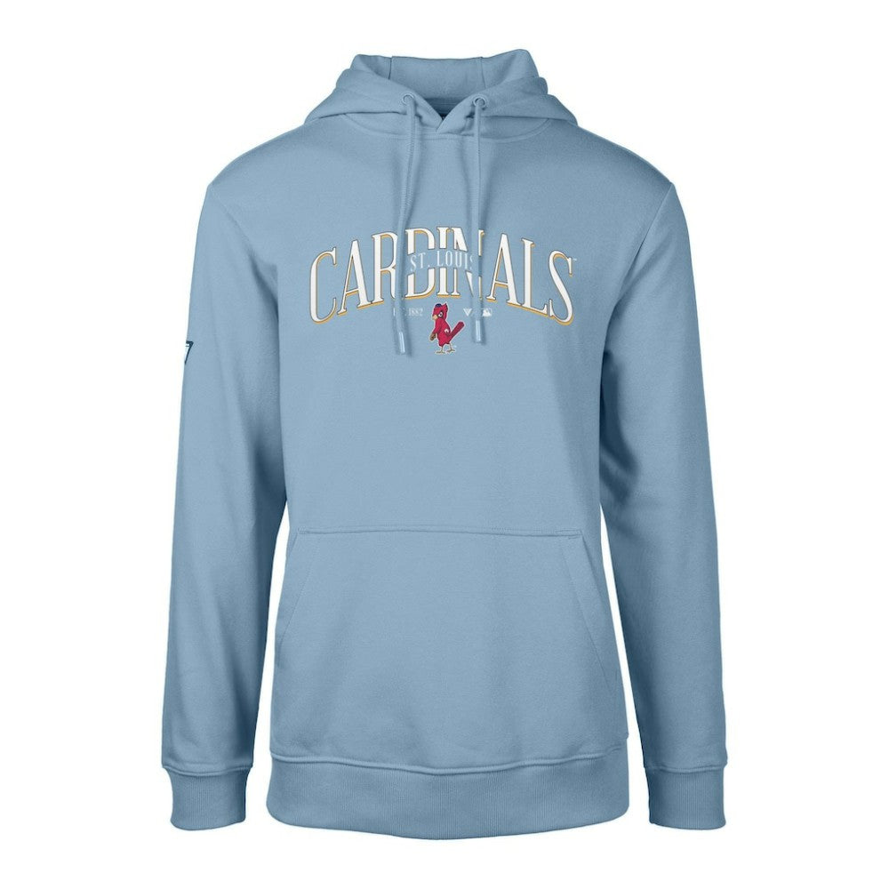 St. Louis Cardinals Levelwear Cooperstown Collection Podium Retro Spellout Pullover Hoodie Light Blue