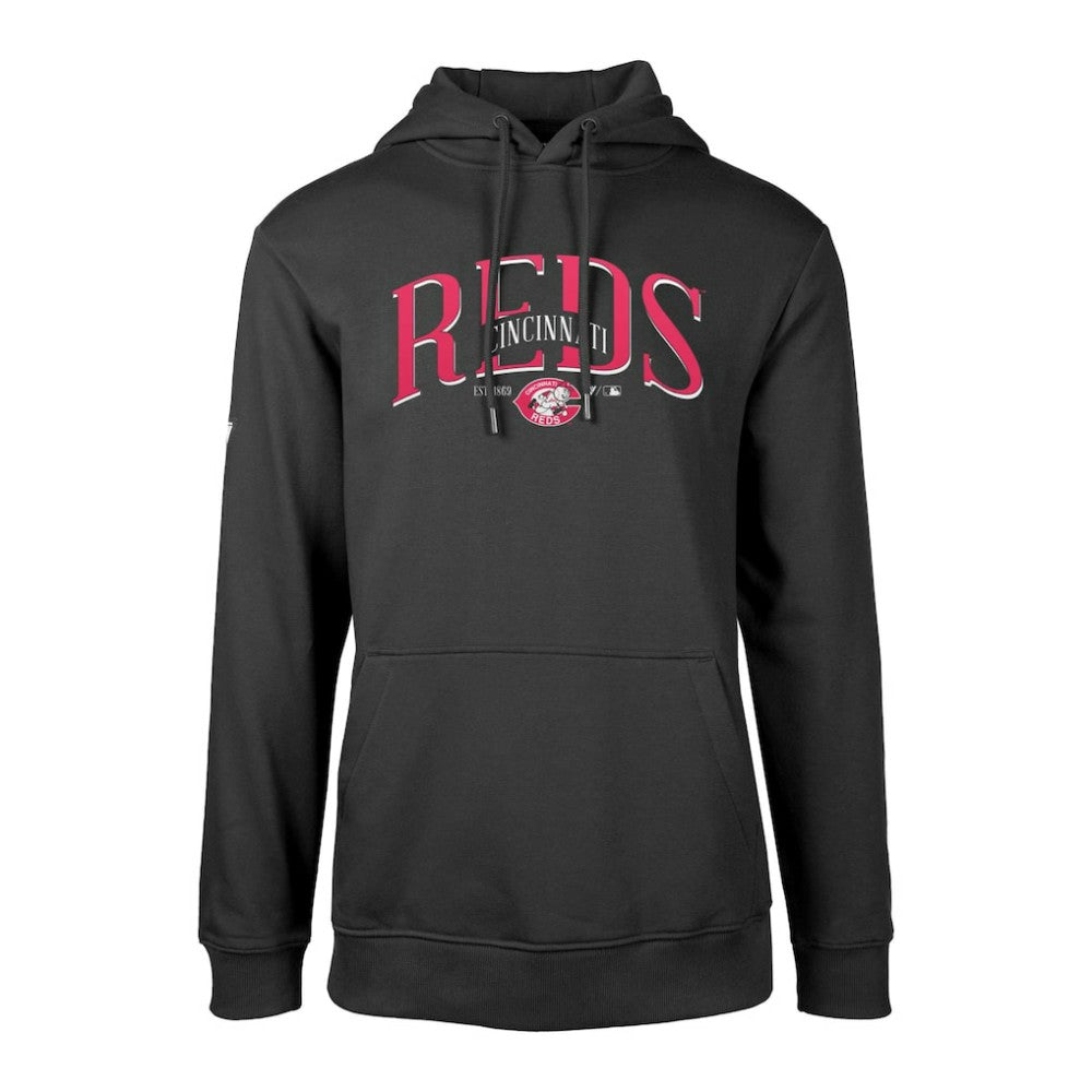 Cincinnati Reds Levelwear Cooperstown Collection Podium Retro Spellout Pullover Hoodie Black
