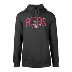Cincinnati Reds Levelwear Cooperstown Collection Podium Retro Spellout Pullover Hoodie Black