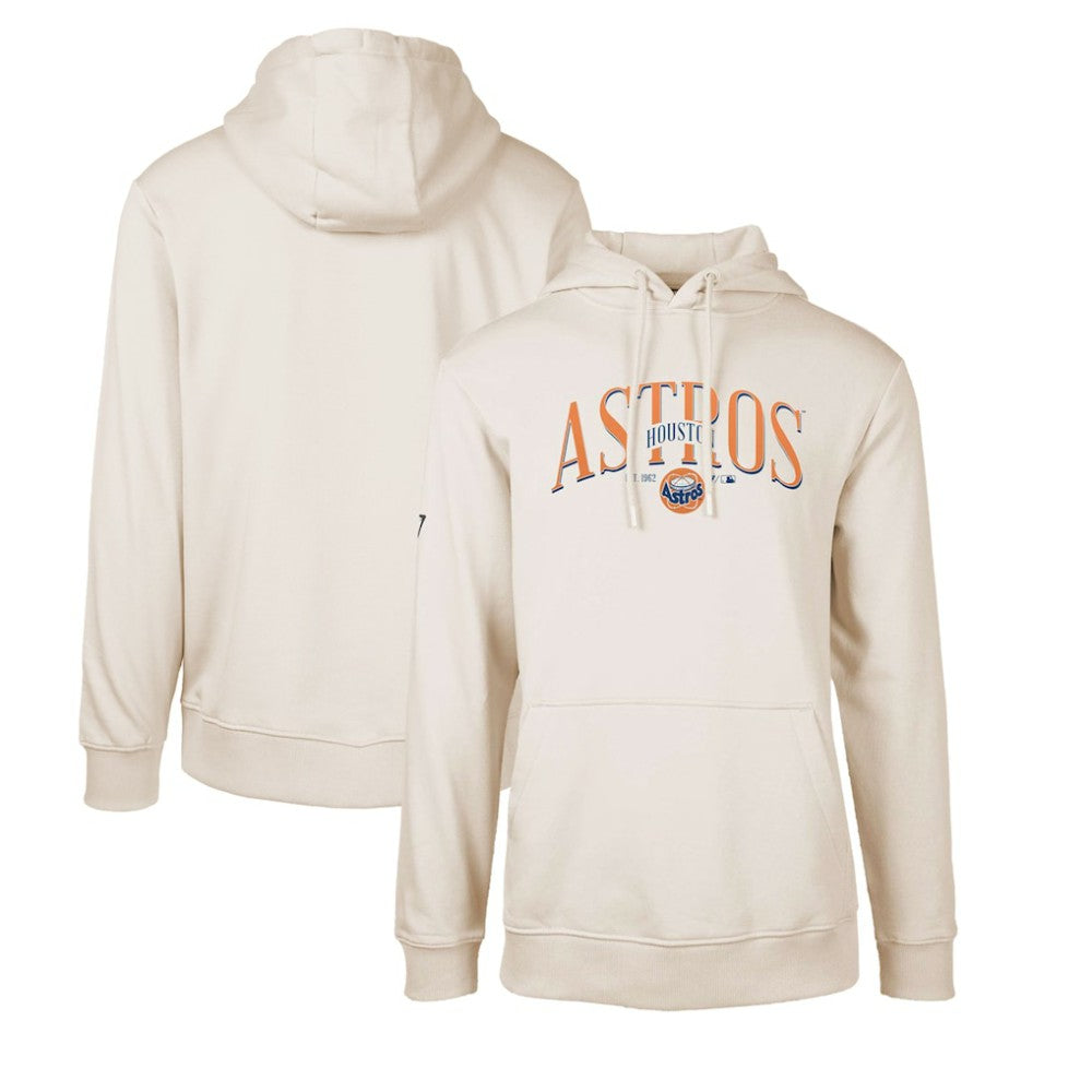 Houston Astros Levelwear Cooperstown Collection Podium Retro Spellout Pullover Hoodie Khaki