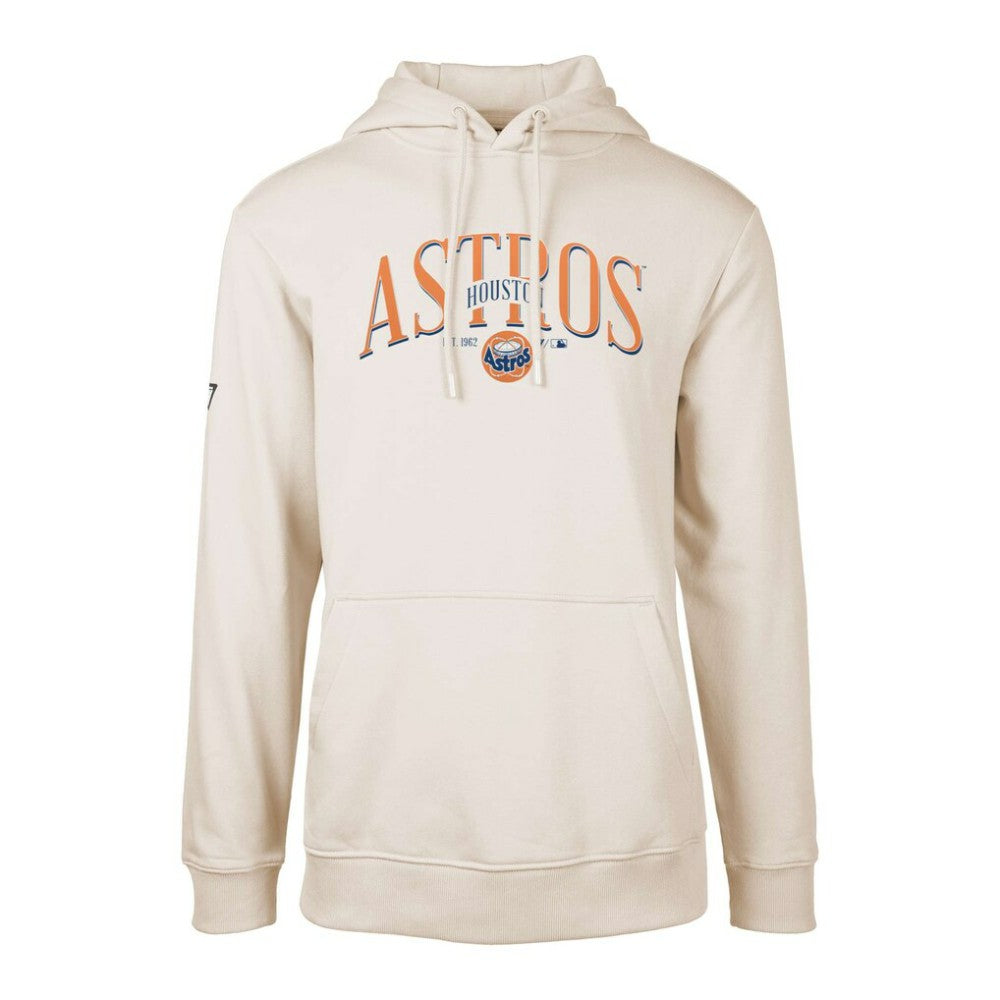 Houston Astros Levelwear Cooperstown Collection Podium Retro Spellout Pullover Hoodie Khaki