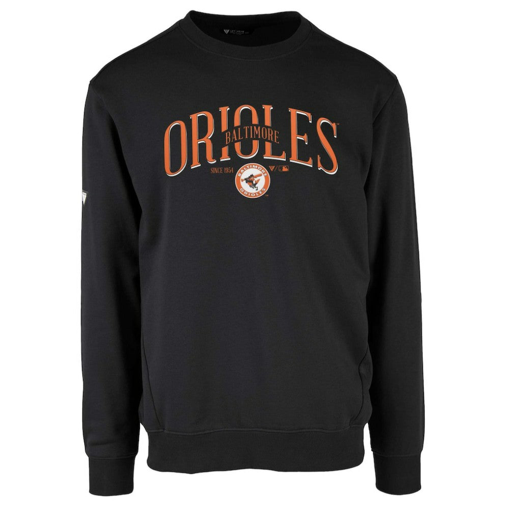 Baltimore Orioles Levelwear Zane Cooperstown Collection Retro Spellout Pullover Sweatshirt Black