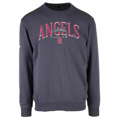 Los Angeles Angels Levelwear Zane Cooperstown Collection Retro Spellout Pullover Sweatshirt Navy