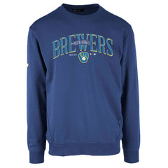Milwaukee Brewers Levelwear Zane Cooperstown Collection Retro Spellout Pullover Sweatshirt Royal