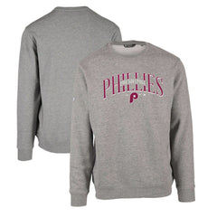 Philadelphia Phillies Levelwear Zane Cooperstown Collection Retro Spellout Pullover Sweatshirt Gray