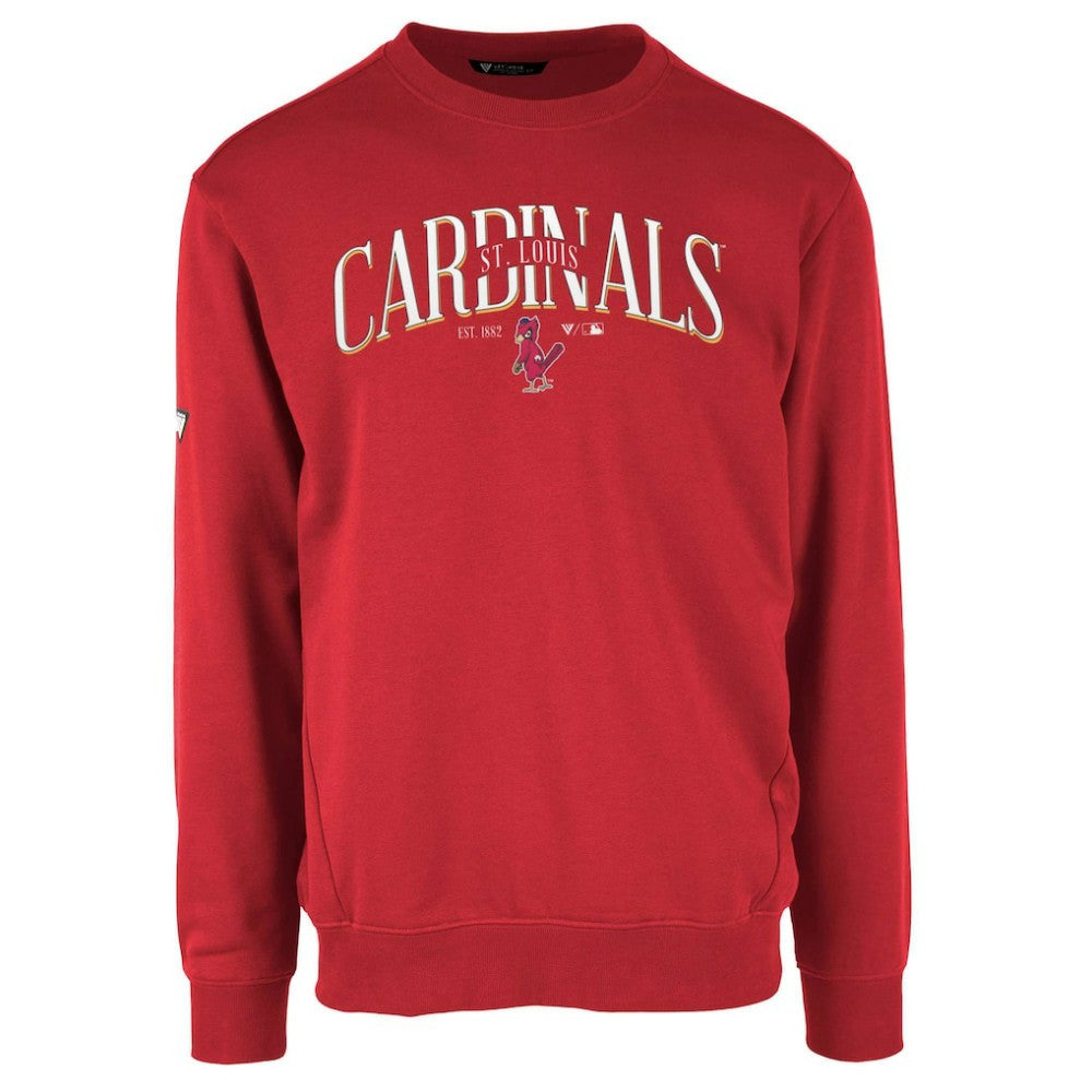 St. Louis Cardinals Levelwear Zane Cooperstown Collection Retro Spellout Pullover Sweatshirt Red