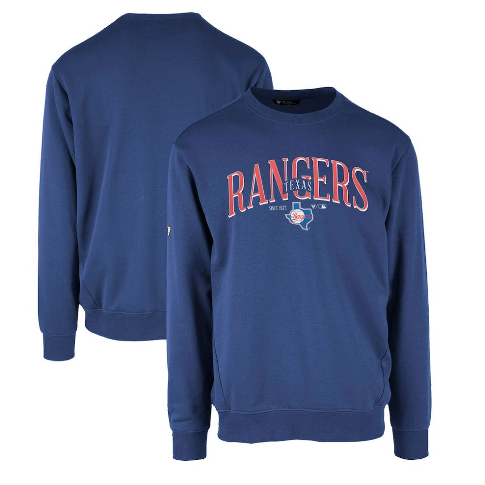 Texas Rangers Levelwear Zane Cooperstown Collection Retro Spellout Pullover Sweatshirt Royal