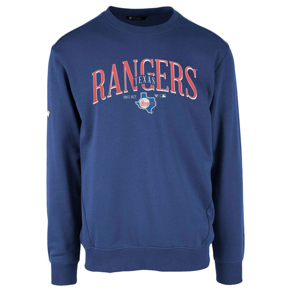 Texas Rangers Levelwear Zane Cooperstown Collection Retro Spellout Pullover Sweatshirt Royal