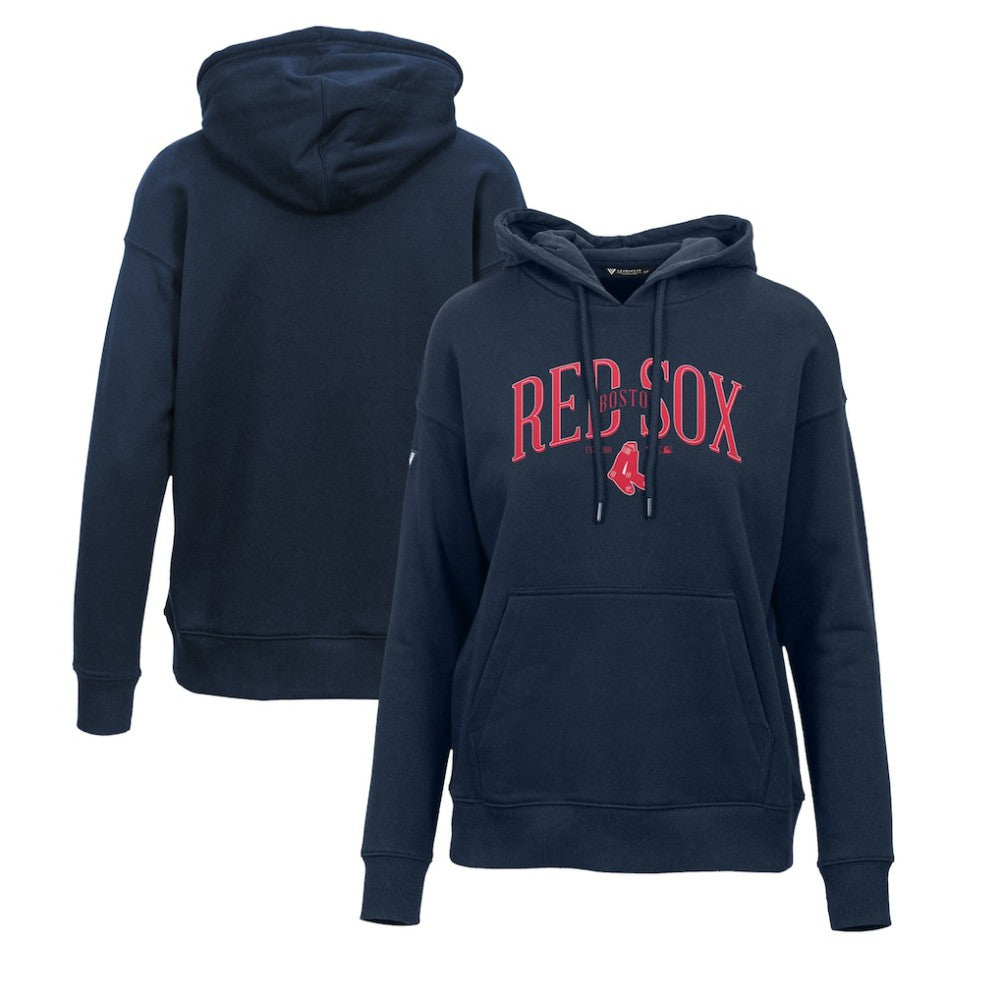Boston Red Sox Levelwear Women's Adorn Cooperstown Collection Retro Spellout Pullover Hoodie Navy