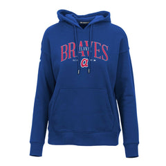 Atlanta Braves Levelwear Women's Adorn Cooperstown Collection Retro Spellout Pullover Hoodie Royal