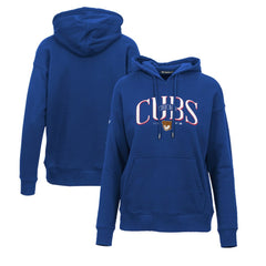 Chicago Cubs Levelwear Women's Adorn Cooperstown Collection Retro Spellout Pullover Hoodie Royal