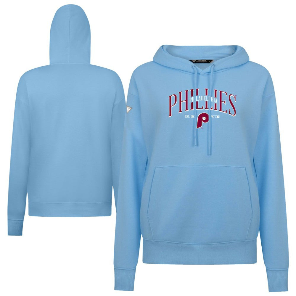 Philadelphia Phillies Levelwear Women's Adorn Cooperstown Collection Retro Spellout Pullover Hoodie Blue