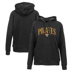 Pittsburgh Pirates Levelwear Women's Adorn Cooperstown Collection Retro Spellout Pullover Hoodie Black