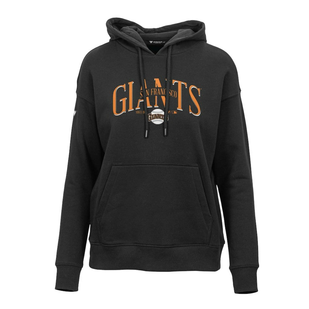 San Francisco Giants Levelwear Women's Adorn Cooperstown Collection Retro Spellout Pullover Hoodie Black
